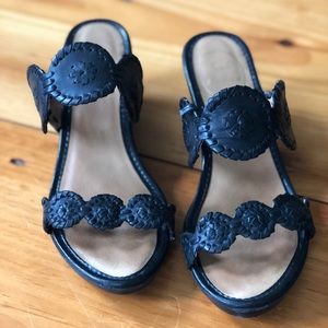 Jack Rogers Luccia Black wedges 7M